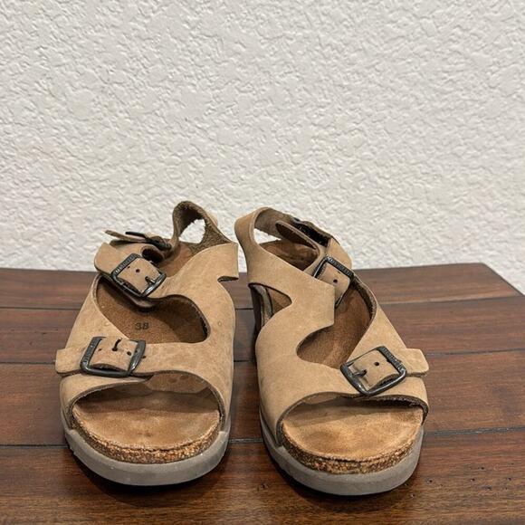 Mephisto Leather Wedge Sandals Size 38 / 8 - Picture 3 of 7